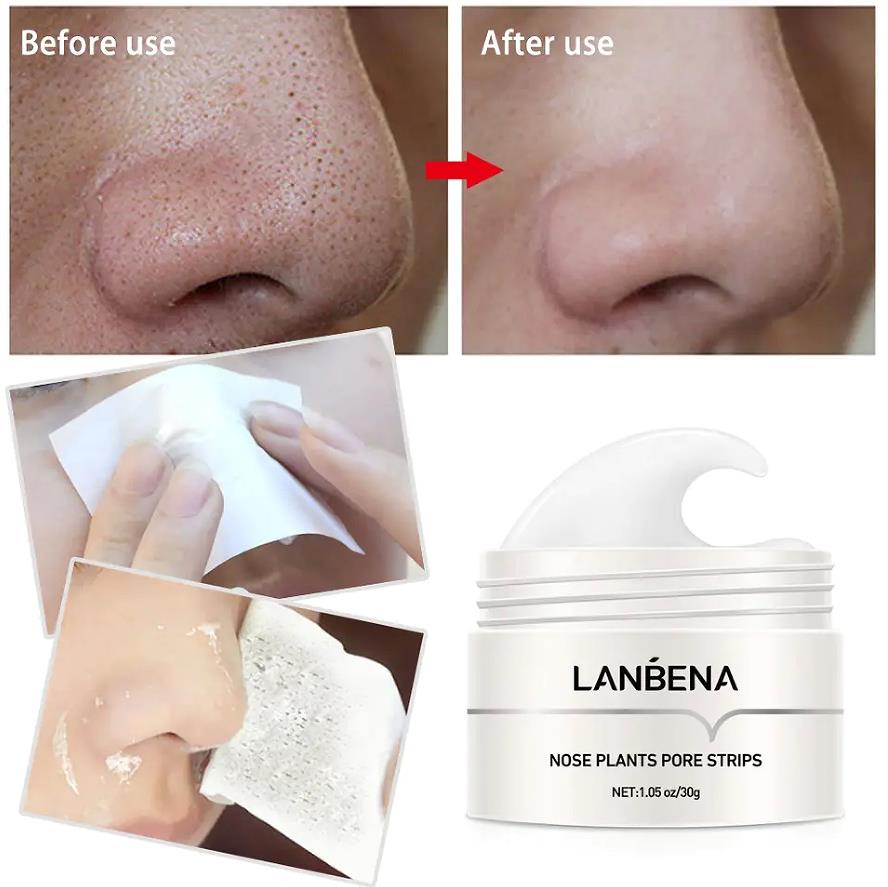 LANBENA Blackhead Peel Off Cream LANBENA Mask Blackhead Nose Pore Mask Remover Strips Nose Plants Pore Strips 1.05 oz / 30ml