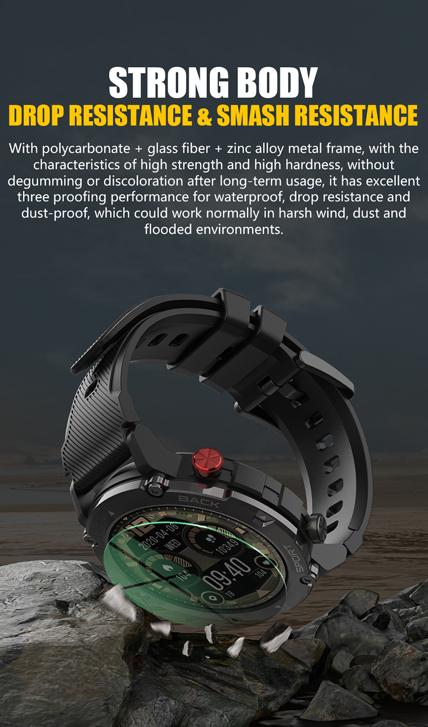 Inteligentny zegarek Męski Smartwatch z połączeniem Bluetooth IP68 Wodoodporny Monitorowanie stanu zdrowia 360 HD 15 dni Zegarek w trybie czuwania dla mężczyzn