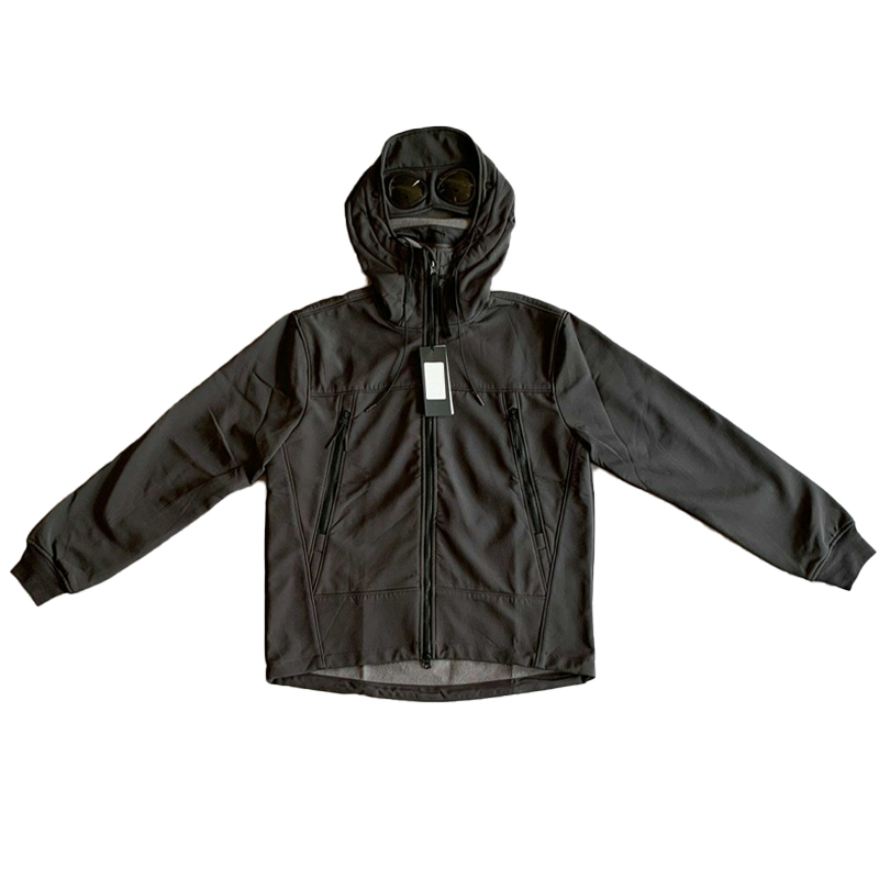 Men's Autumn And Winter Plus Velvet Zipper Cardigan Jacket Outdoor Pilot Lens Hooded Jacket