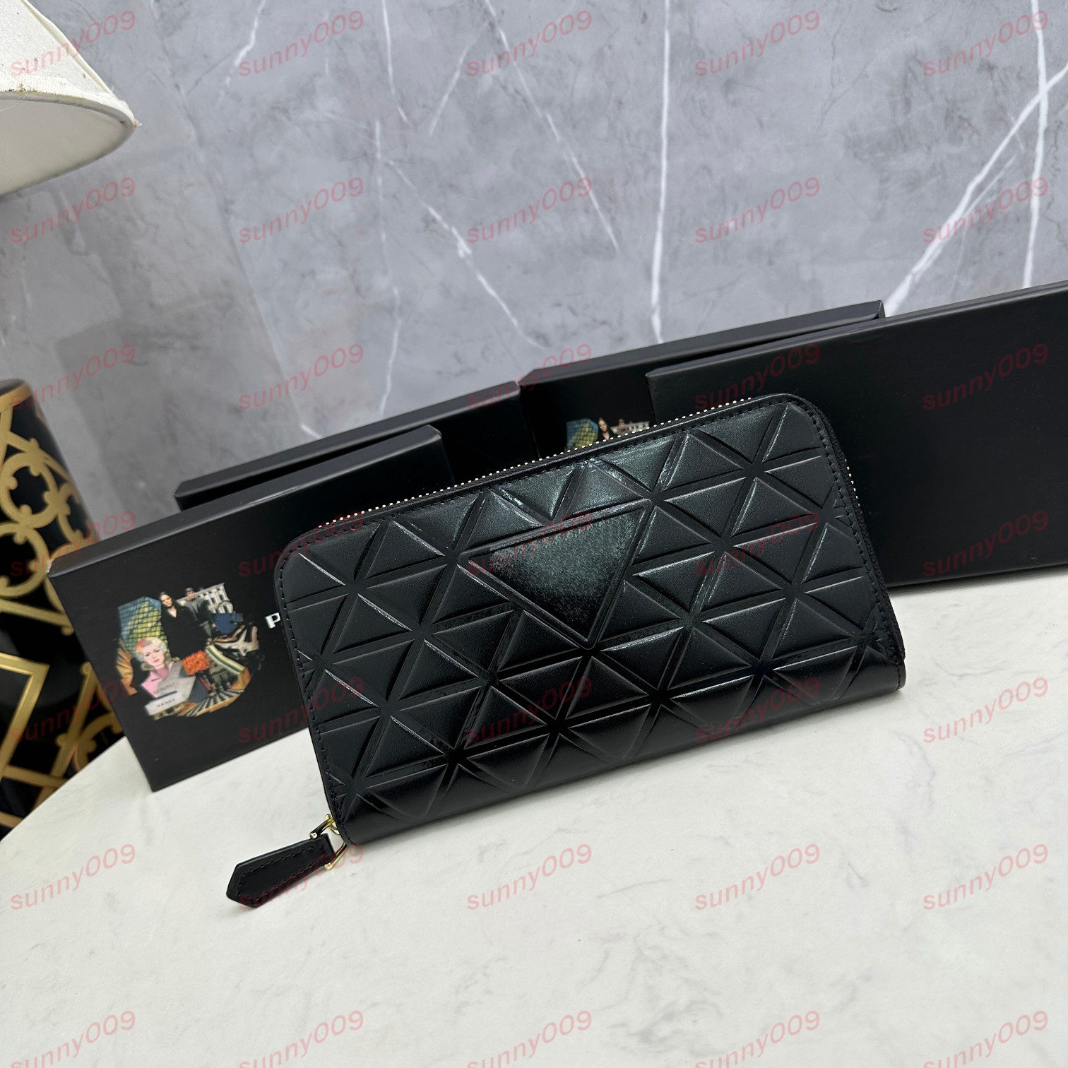 Różne style długich i krótkich portfeli luksusowe trójkątne torby na telefon komórkowy oryginalne skórzane torebki