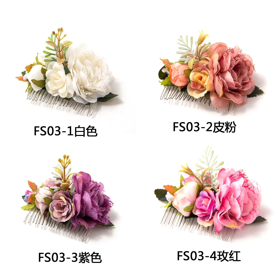 Bohemian Artificial Flowers Headpieces Haircombs Wedding Bridal Headwear Hair Accessories Rustic Country Floral Bride Hair Decorations Hairpins CL2598