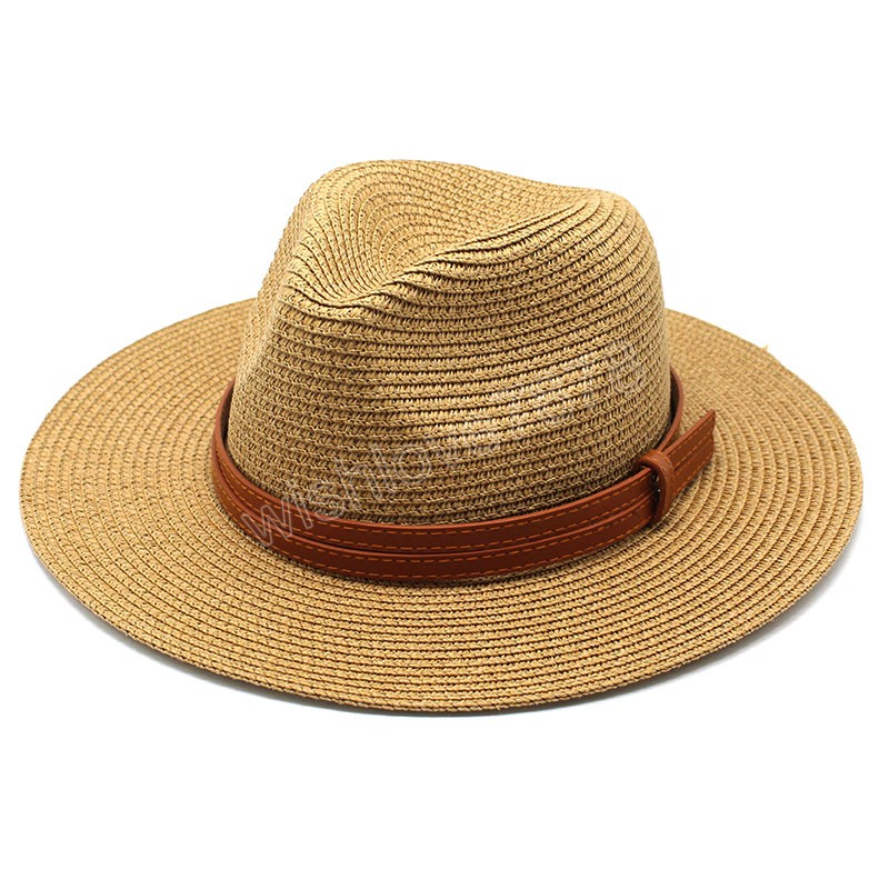 Chapéu de palha panamá natural em formato macio verão feminino/masculino aba larga praia boné de sol proteção UV chapéu fedora