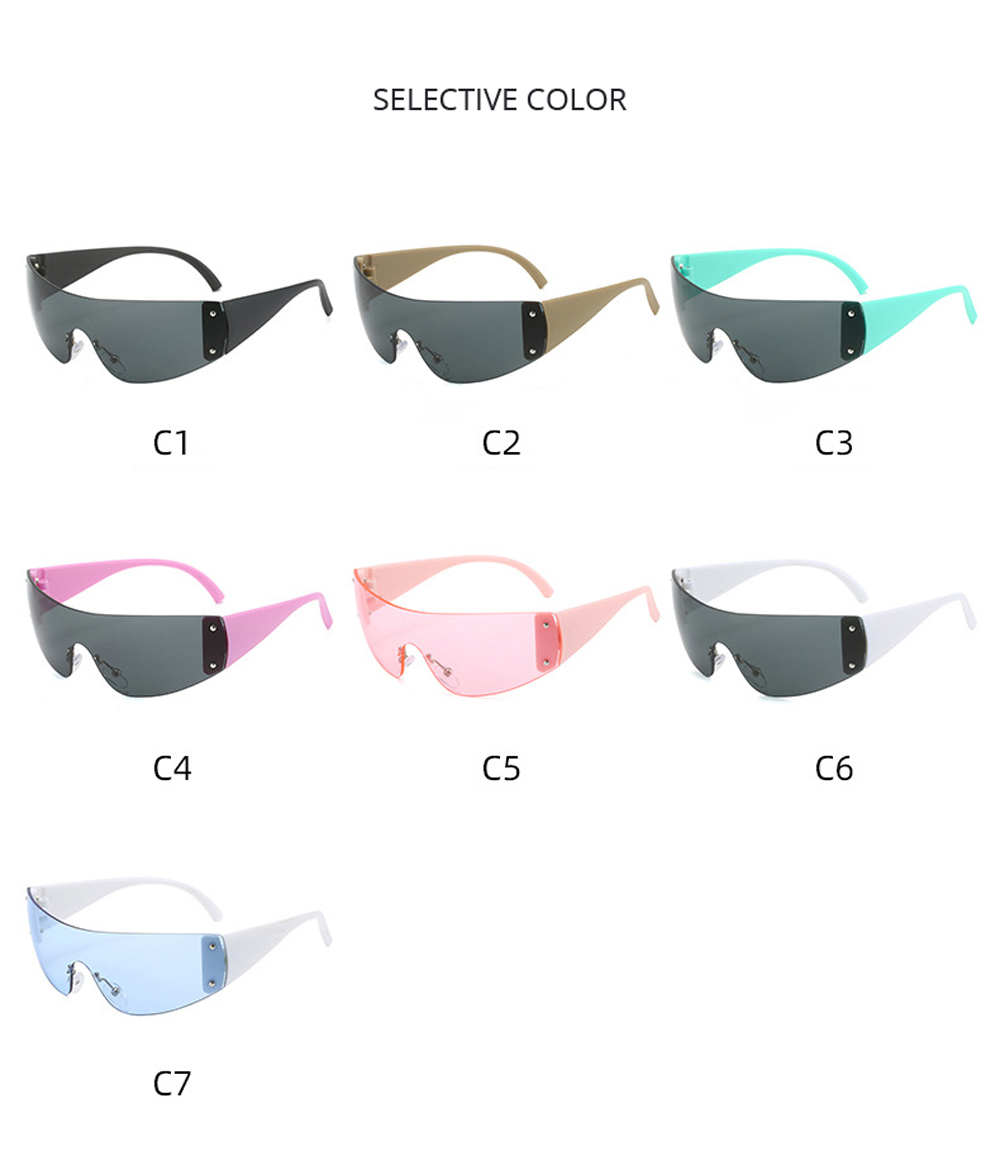 Child Cute One Piece Rimless Frame Sunglasses Children Kids Fashion Boys Girls UV400 Protection Vinatge Eyewear SG697