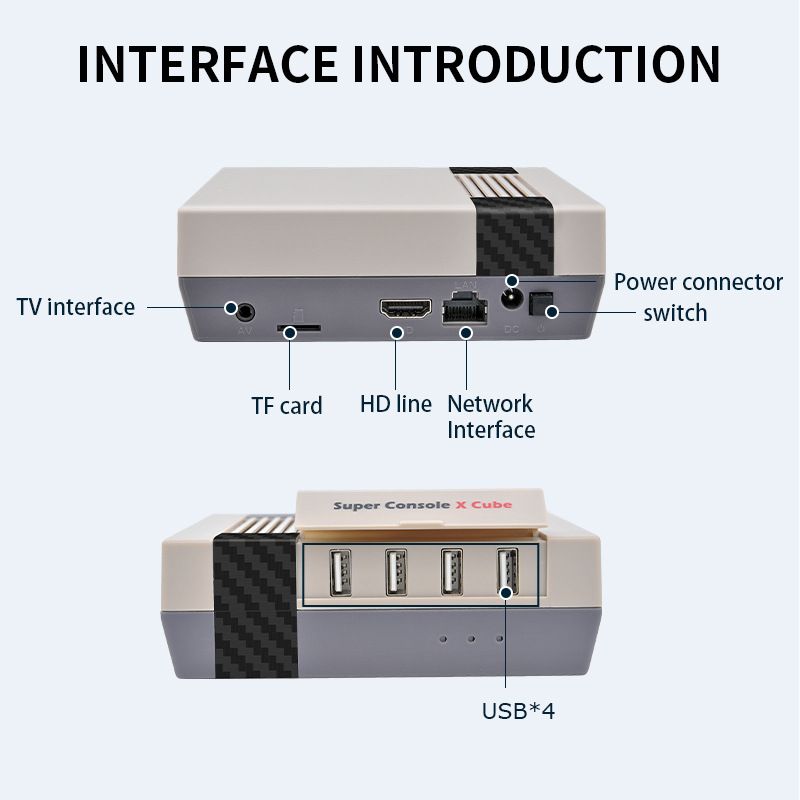 Super Console X Cube Retro Game Console Support 50000+ Video Games 70 Emulators for PSP/PS1/DC/N64/MAME with Gamepads