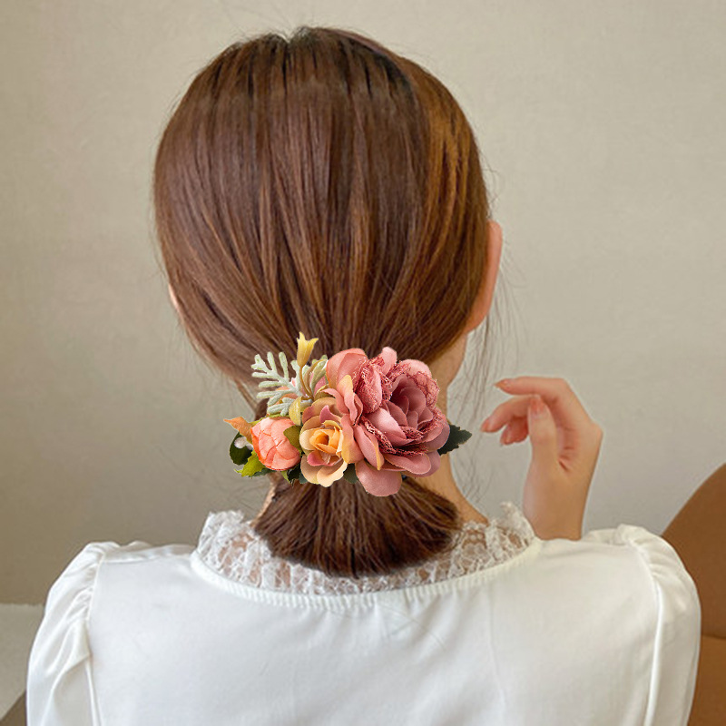 Bohemian Artificial Flowers Headpieces Haircombs Wedding Bridal Headwear Hair Accessories Rustic Country Floral Bride Hair Decorations Hairpins CL2598