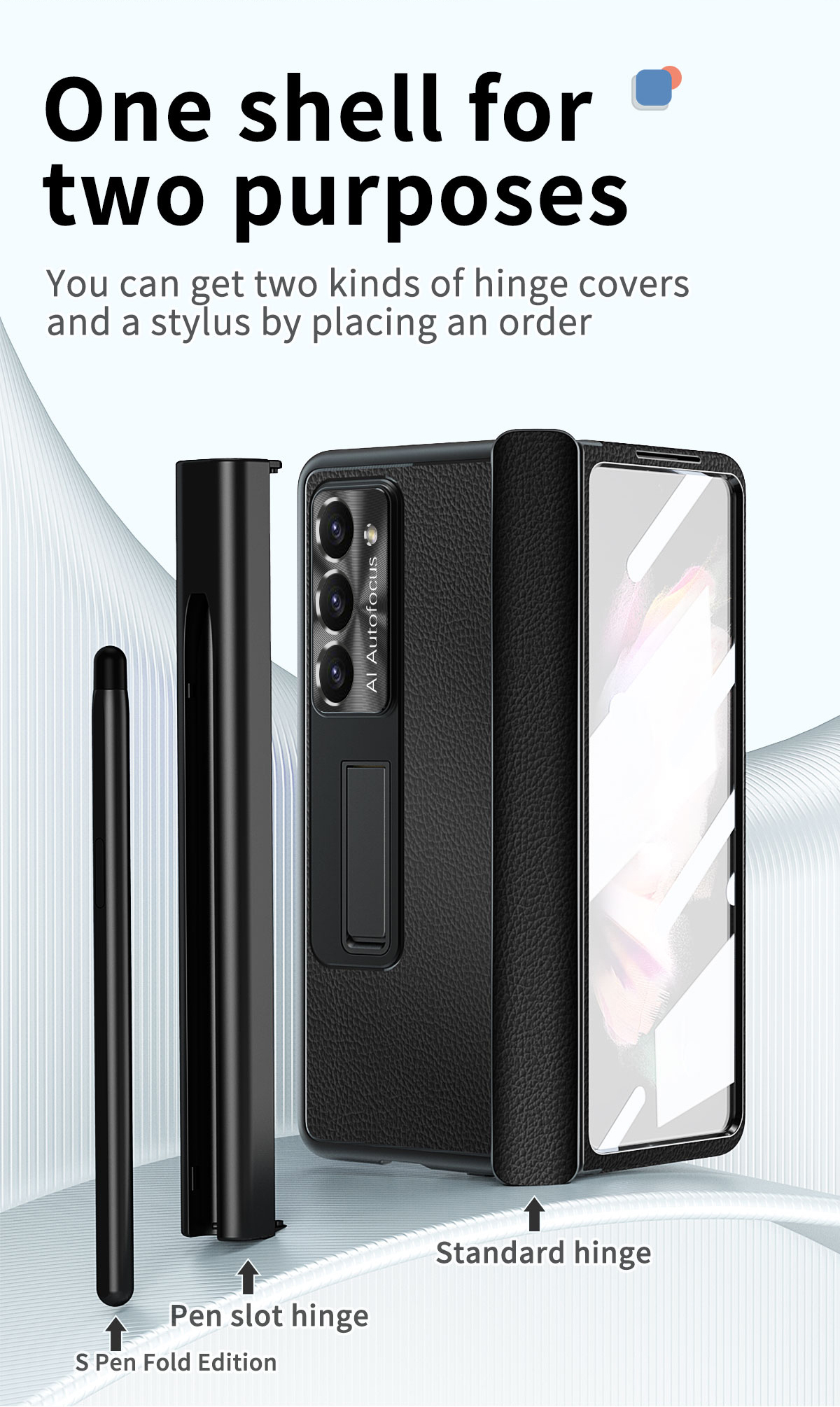 Plating lederen hoesjes voor Samsung Galaxy Z Fold 5 Case Pen Slots Scharnier Beschermfolie Cover