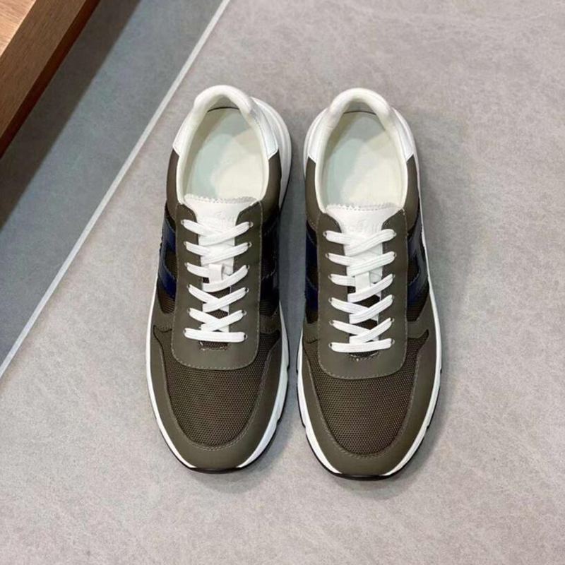 Fashion Brand Men Crew Casuals Shoes Trendy Soft Bottoms Running Sneakers Italy Elasticd Band Low Tops Grid Leather Breathable Design Casual Sports Shoes Box EU 38-45