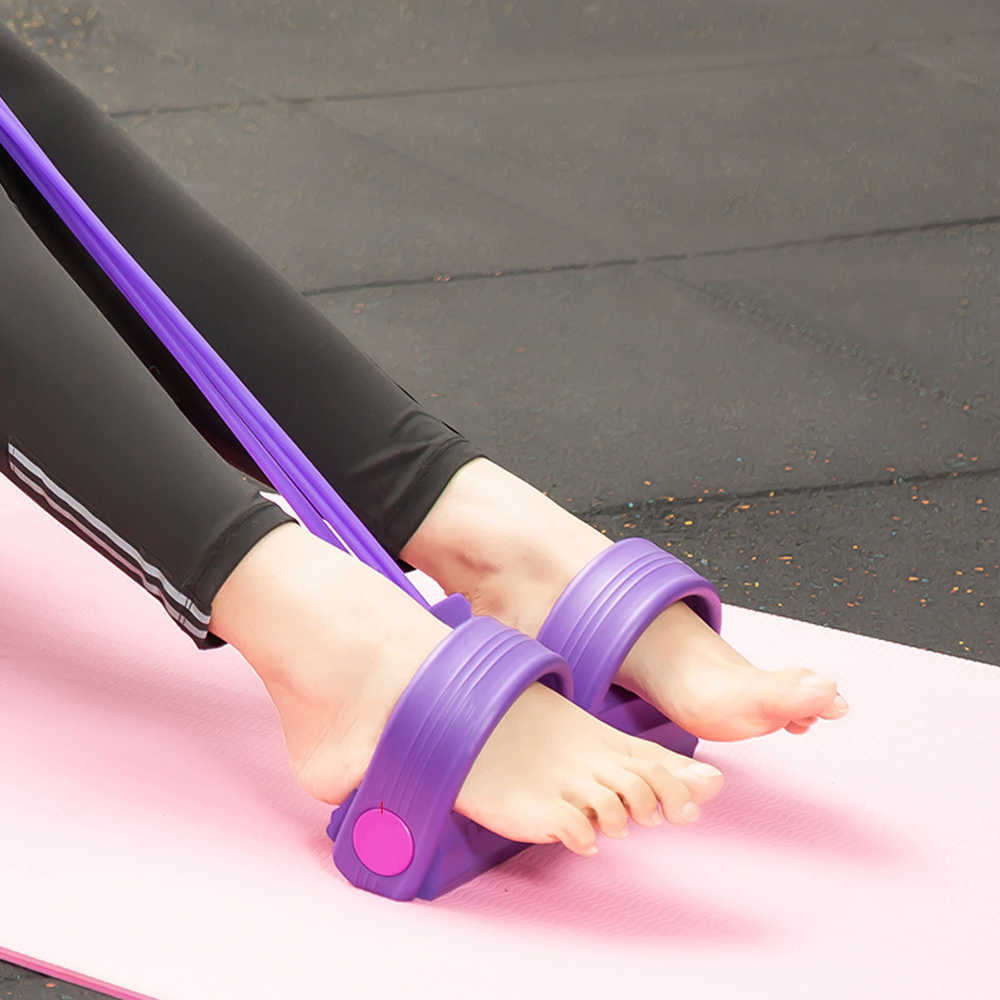 Resistance Bands New 4 Tube Pedal Ankle Puller Indoor Fitness Resistance Bands Exercise Equipment Elastic Sit Up Pull Rope for Gym Sport Fitness HKD230710