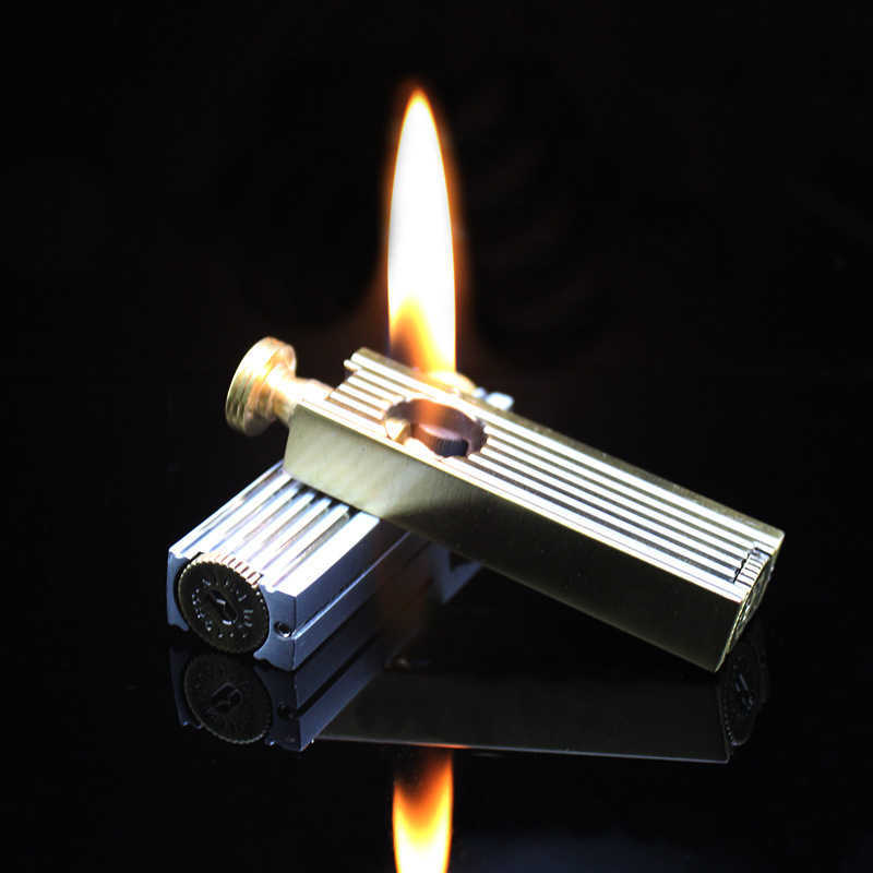 Slijpschijf Torch Vuursteentje Metalen Vintage Gratis Fire Kerosine Olie Pijp Compact Aansteker Winddicht Gadgets Voor Mannen F6C5