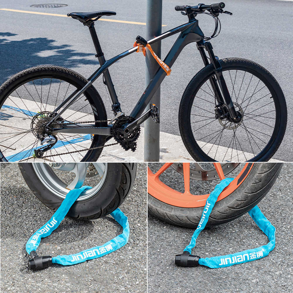 Travas de bicicleta Trava de bicicleta Trava anti-Tht com chave Trava de corrente de segurança de bicicleta Trava de cabine espiral Acessórios de bicicleta HKD230710