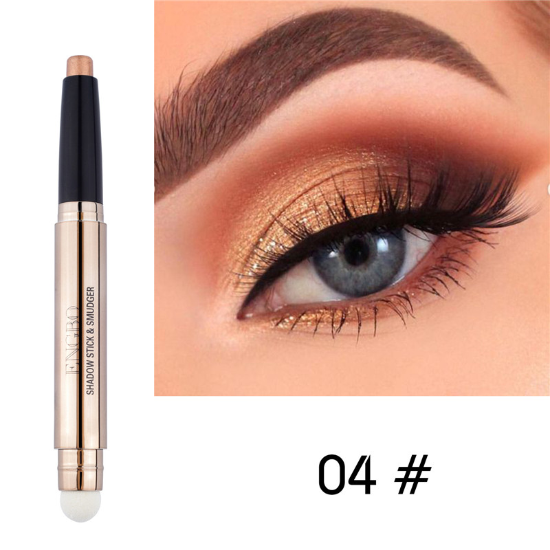 ENGBO Doppelkopf-Monochrom-Lidschattenstift, Glitzer-Lidschatten-Eyeliner-Stift, Hochglanz, lichtecht, sexy weibliche Augen-Make-up-Kosmetik