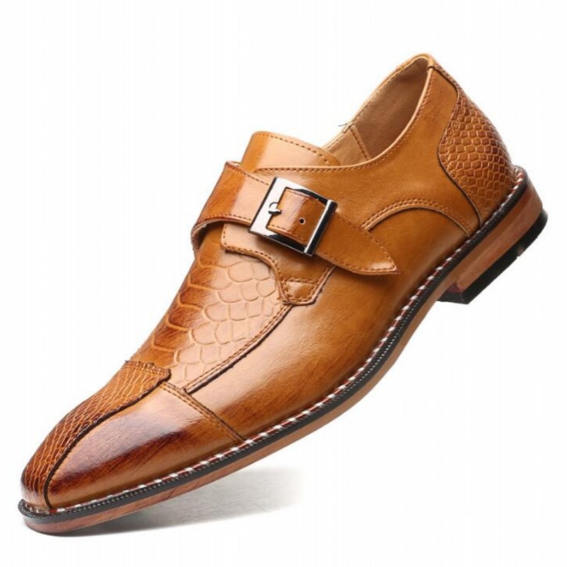 Erkekler için Bahar Resmi Sıradan Ayakkabı Deri Toka Erkek Derby Ayakkabı Plus Boyut 38-46