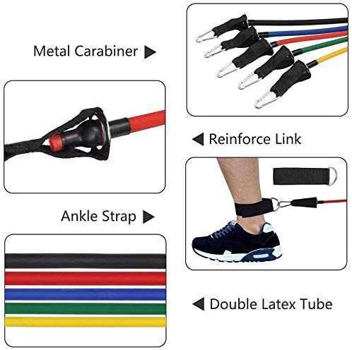 Resistance Bands Resistance Bands Expander Exercise Elastic Bands Set with Legs Ankle Straps for Physical Therapy Home Workout Gym Training Kit HKD230710