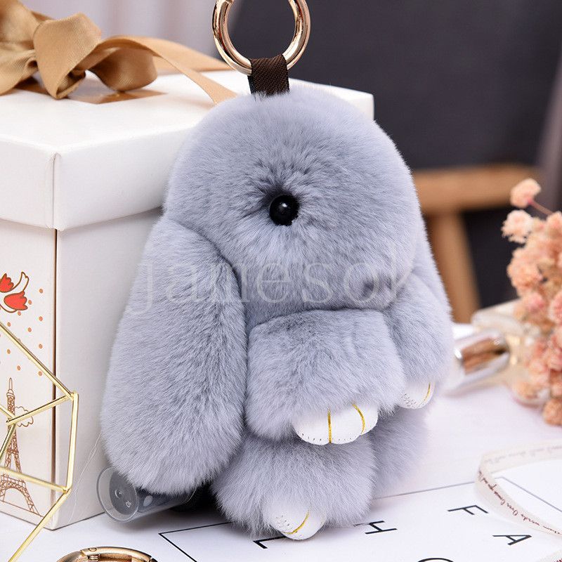 Fluffy Rabbit Keychain Ornament - Women's Toy Bag/Car KeychainJewelry Gift DE813