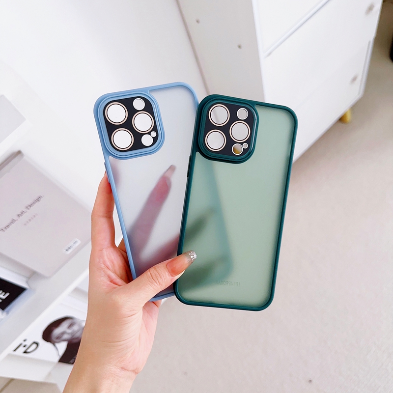 Camera Lens Protector Cases For Iphone 15 14 Plus 13 Pro Max 12 11 Skin Feel Frosted Hybrid Hit Color Hard PC Plastic Soft TPU Matte Luxury Fine Hole Mobile Back Cover