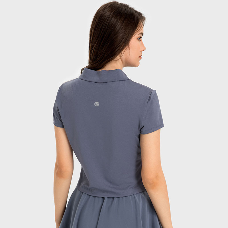 Sport a maniche corte polo da tennis da esterno ad asciugatura rapida da donna, assorbimento dell'umidità, nuovo prodotto leggero, T-shirt fitness raffreddata ad acqua VELAFEEL