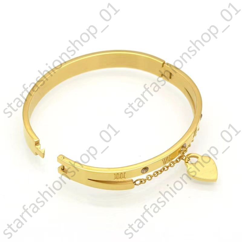 Braccialetti in acciaio inossidabile in oro rosa Braccialetti Cuore femminile Amore sempre Bracciale con ciondoli di marca gioielli famosi da donna247e