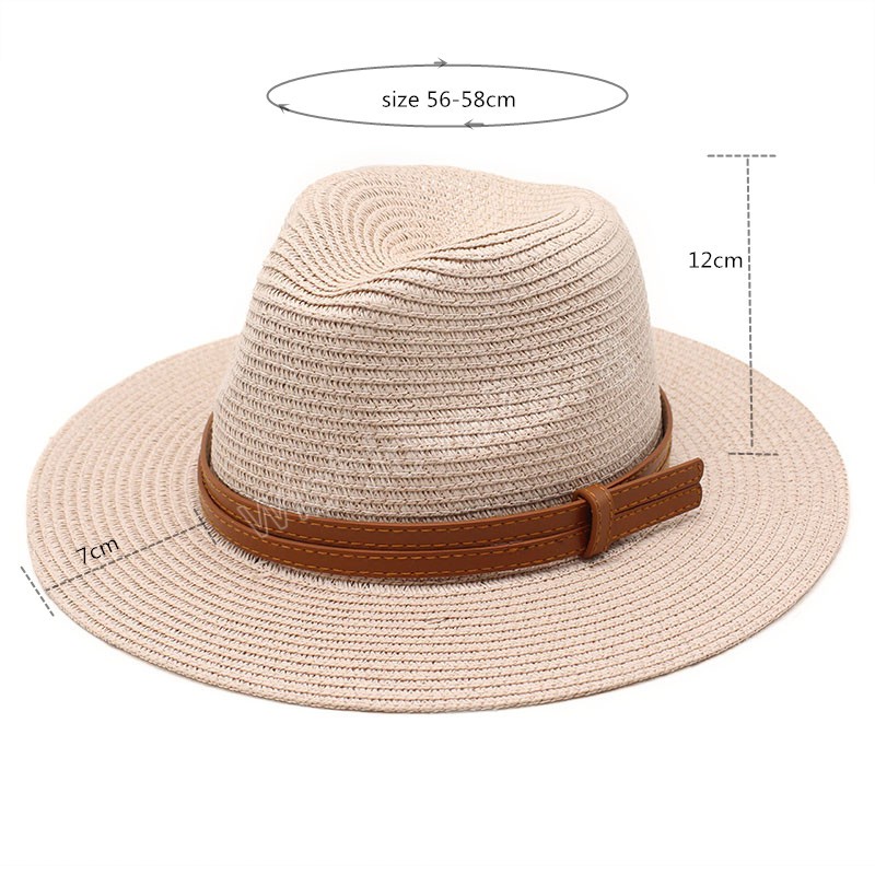 Chapéu de palha panamá natural em formato macio verão feminino/masculino aba larga praia boné de sol proteção UV chapéu fedora