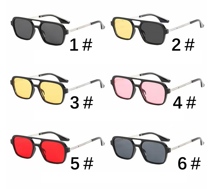 1 Stück SOMMER Herren Mode Radfahren Sonnenbrillen Outdoor Sonnenbrille Designer Motorrad Reiten Fahren Strand Brillen Strand Metall Quadratische Gläser Frau winddicht