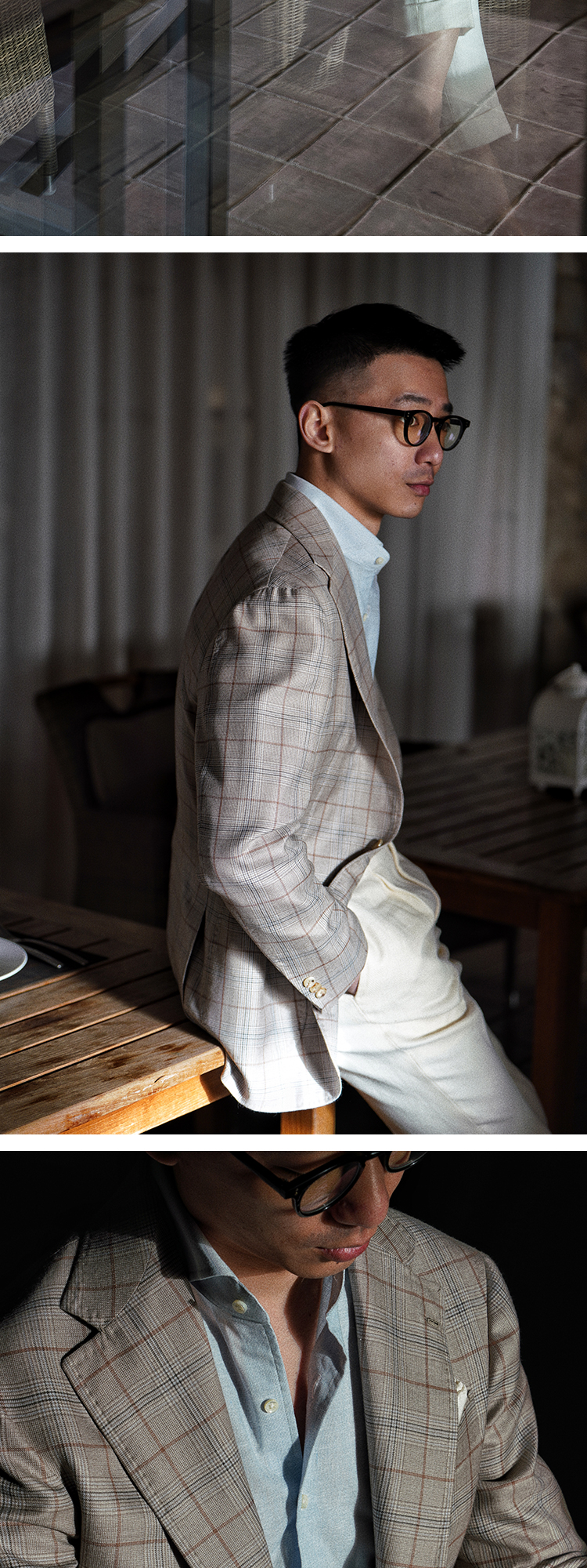 Blazers para hombre Piacenza Light Check Cashmere Silk Blended Leisure Suit