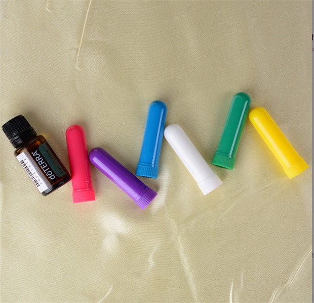 100 conjuntos de tubos de inalador nasal em branco de óleo essencial colorido aromaterapia difusor com pavios de algodão de alta qualidade JL1217
