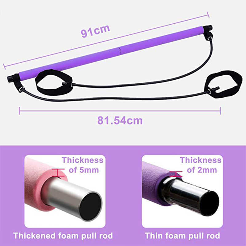 Resistance Bands Yoga Pilates Bar Fitness Stick Crossfit Resistance Bands Trainer Yoga Pull Rods Pull Rope Home Gym Sport Body Workout Toning Bar HKD230710