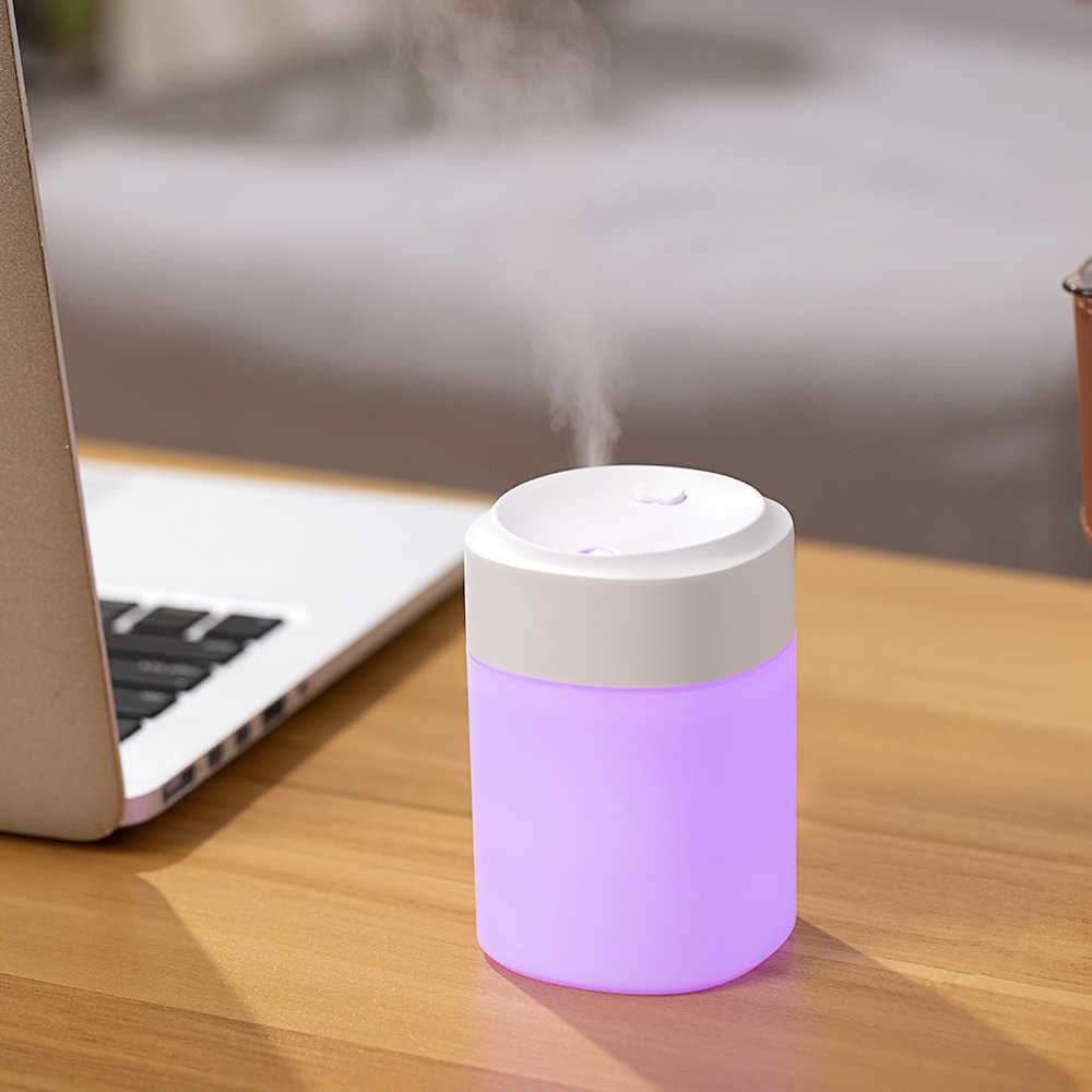 Humidificateurs Nouveau 200ML humidificateur d'air USB pour la maison Offive voiture arôme diffuseur huiles essentielles avec lumière colorée Mini humidificateur à ultrasons