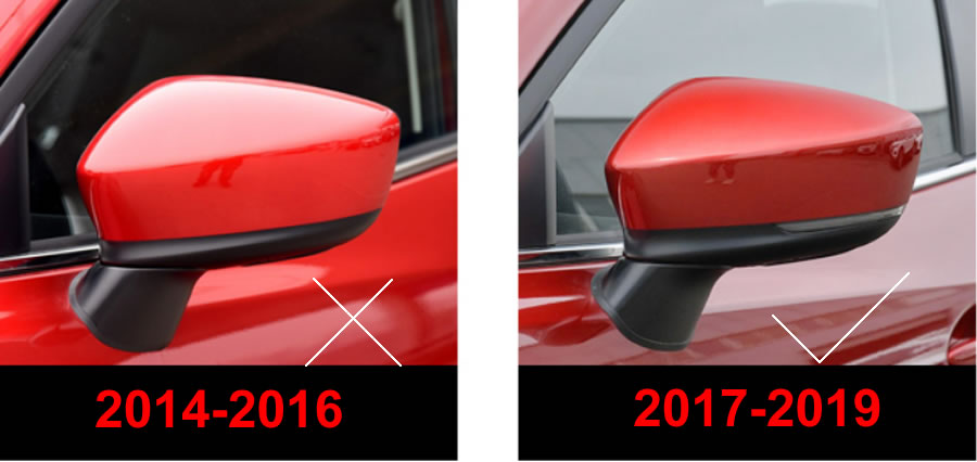 ل Mazda 3 Axela 2017-2019 Car Accessories الخارجي الخلفي مرآة مرآة الجانبية مرايا الإسكان قشرة اللون رسمت 