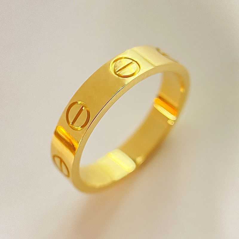 Hög version Klassisk 18k ring AU750 färgad guld slätt för män och kvinnor par bröllopsarmband som en alla hjärtans present LXMU