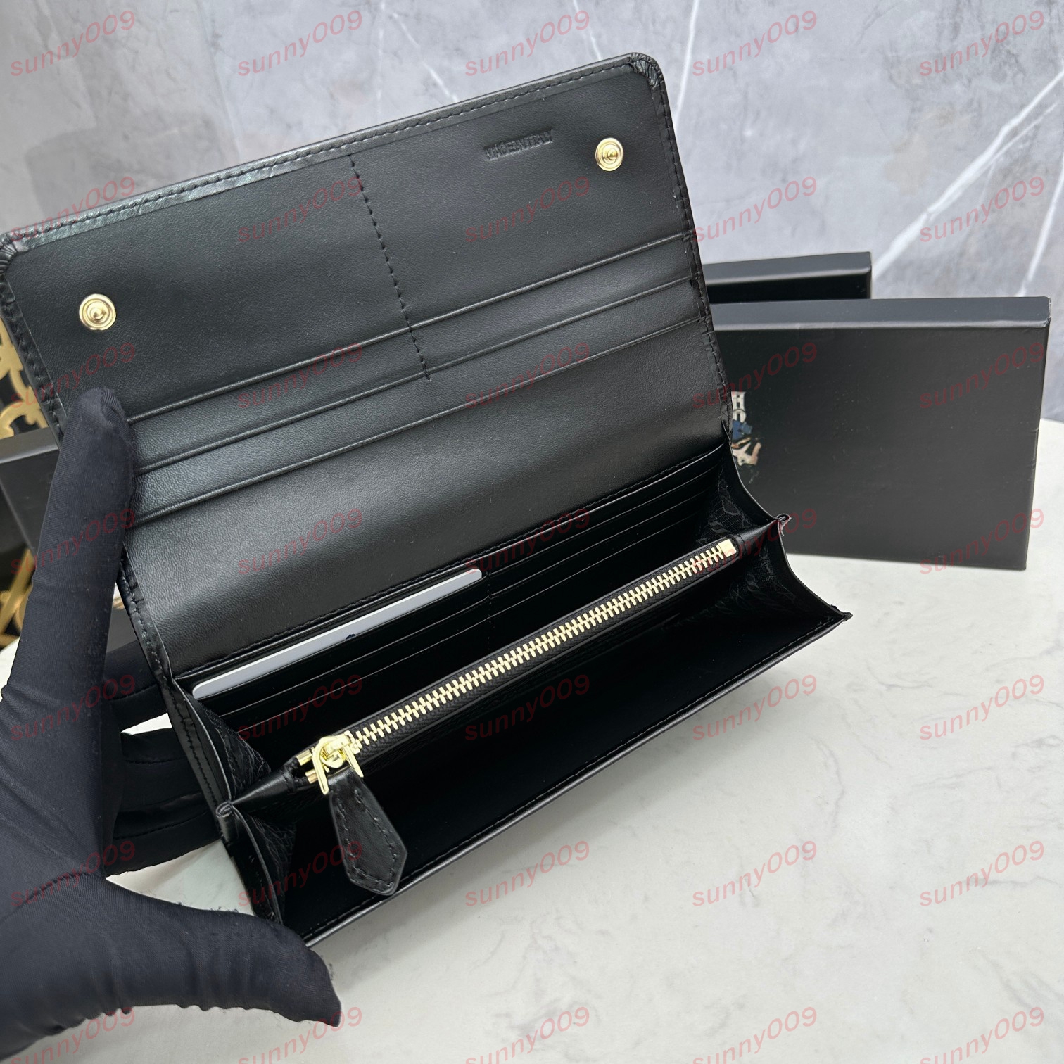 Różne style długich i krótkich portfeli luksusowe trójkątne torby na telefon komórkowy oryginalne skórzane torebki