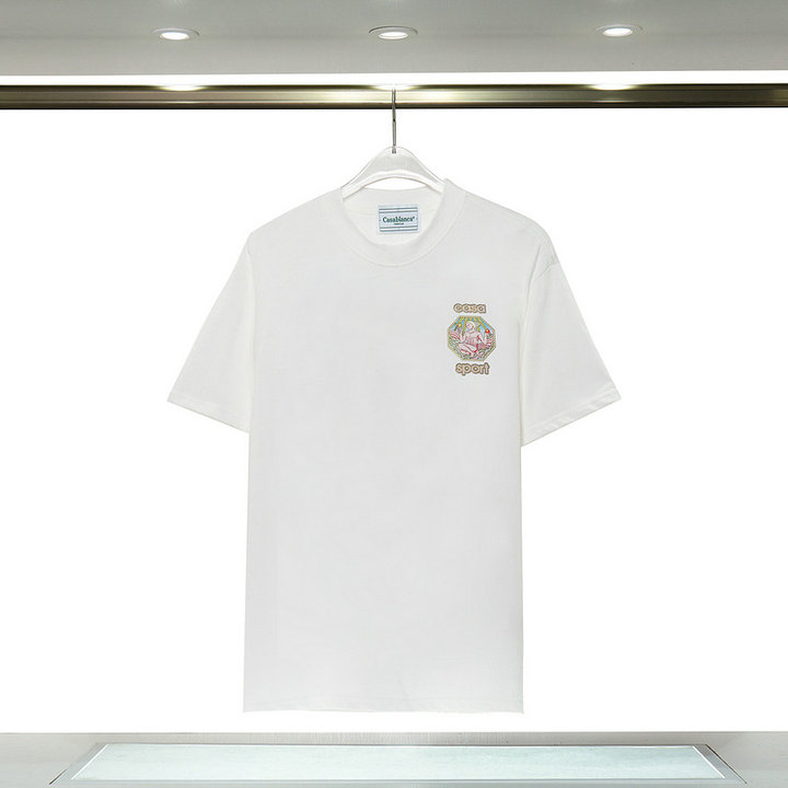 2023 Summer Cotton Figure Letter Print Men's Casual T-Shirts Crew Neck Short-Sleeve Breathable Fashion Men's Tees FB033