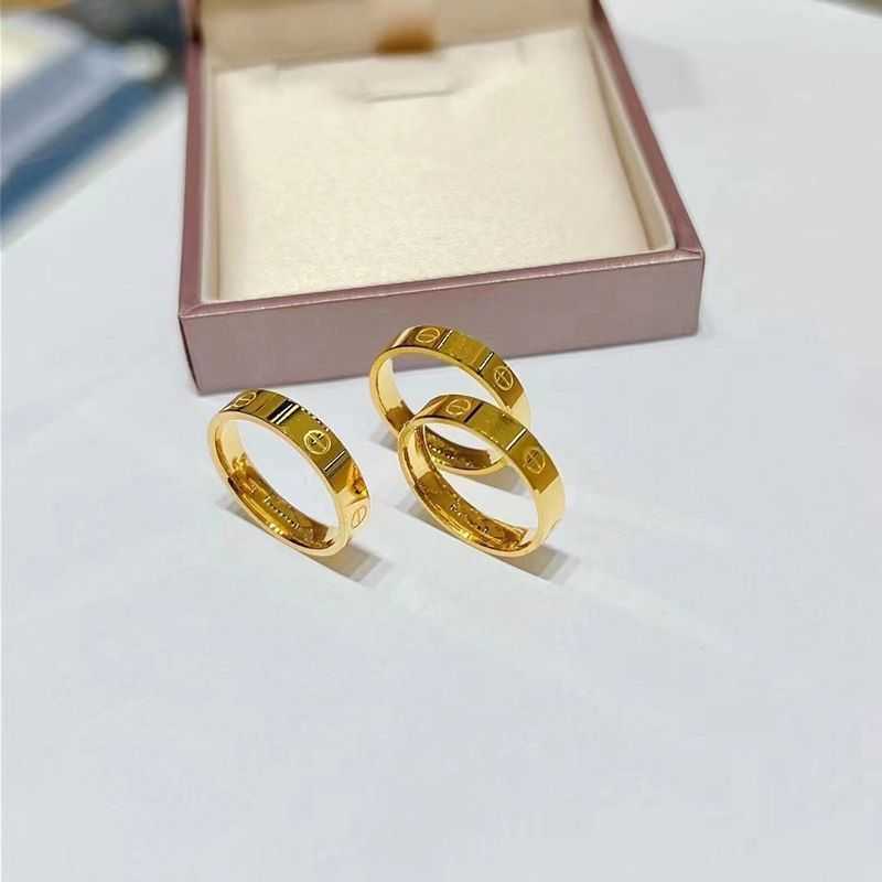 Hög version Klassisk 18k ring AU750 färgad guld slätt för män och kvinnor par bröllopsarmband som en alla hjärtans present LXMU
