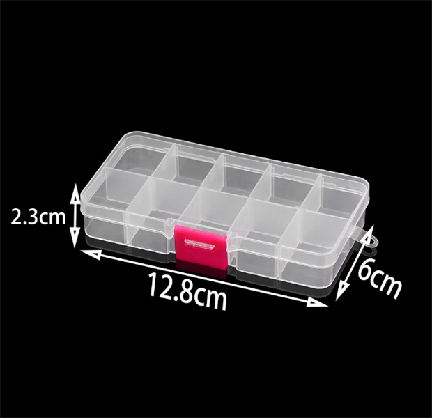 10 Grids Jewelry Storage Box Plastic Transparent Display Case Organizer Holder for Beads Ring Earrings Jewelry JL1516