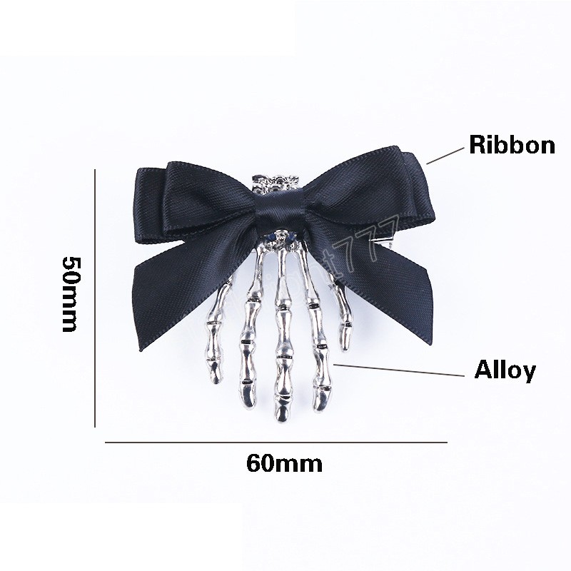 Halloween Bow Skull Clip Skeleton Ghost Hand Bone Hairpin Punk Personality Women Girls Hairclips Hair Accessories Y2k