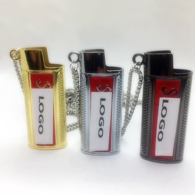 Novo COOL Fumar Colorido Liga de Metal J5 Isqueiro Estojo Invólucro Protetor da Pele Luva Portátil Colar Pendente Bainha Erva Tabaco Cigarreira