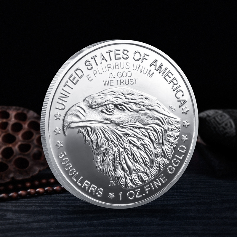 Sanat ve El Sanatları Hatıra Parası American Eagle Coin Çift Taraflı Üç Boyutlu Rahatlama Hatıra Madeni Para