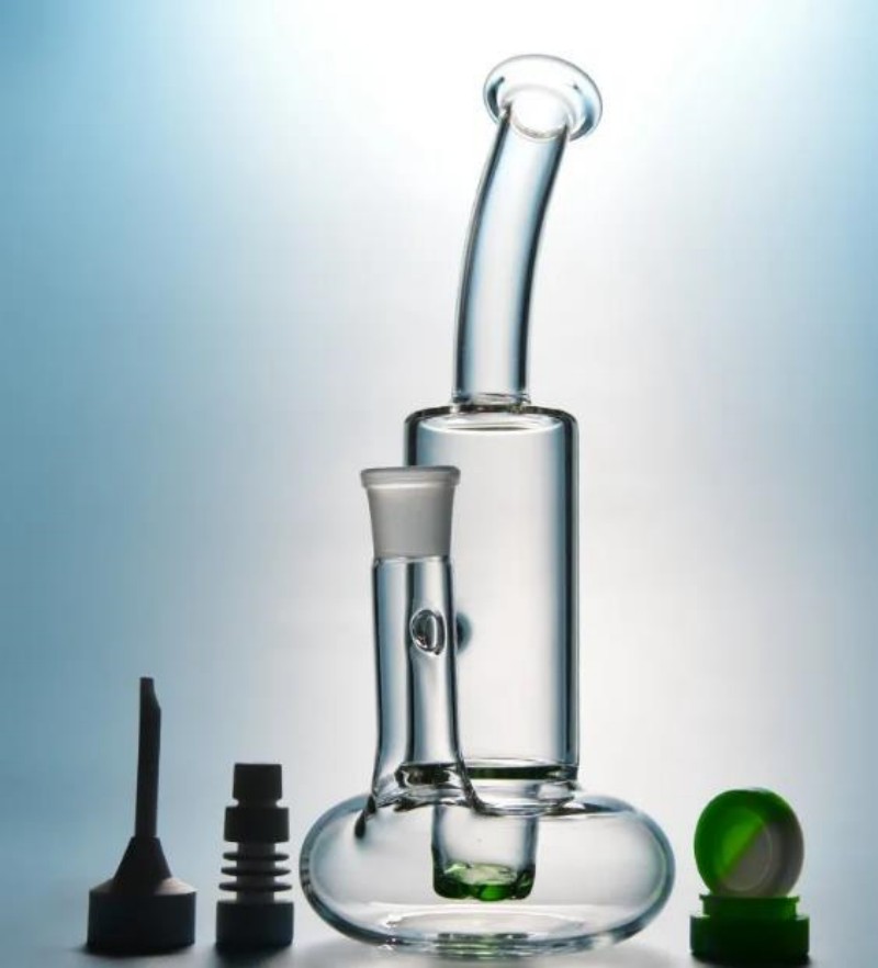 Bongo z przezroczystego szkła Tornado Perc Fajki wodne Koło ratunkowe Podstawa Cyclone Percolator Bong Fristted Disc Palenie Fajki wodne Zielony tytoń Olej Dab Rigs 18mm Złącze żeńskie