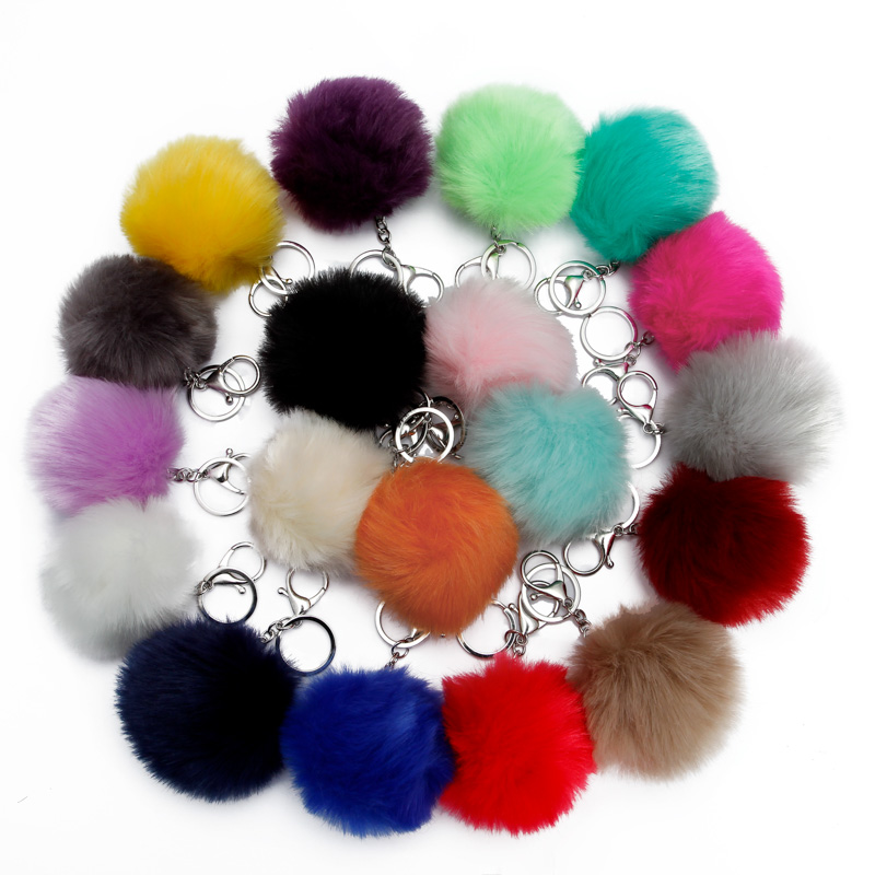 8cm pompons keychain keychain faux rabbit fur fur fluffy key key for pom balls escorties explists keyring make mass supplies bulk