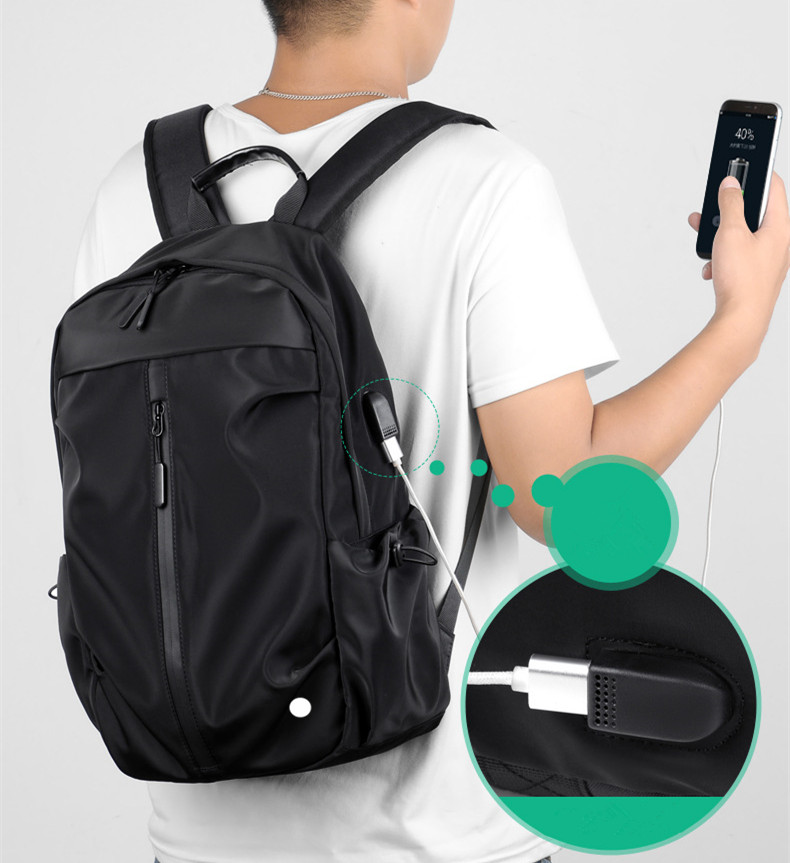 Lu Men Backpack Nylon Tudents 캠퍼스 야외 가방 십대 고용량 Shoolbag 백팩과 함께 한국 트렌드 노트북 가방