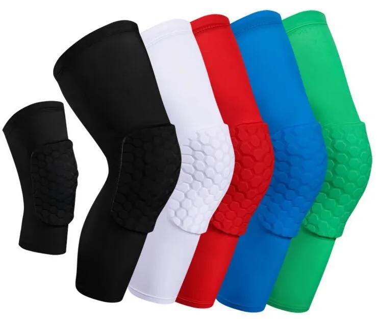 Chaussette en nid d'abeille Sport Sécurité Basketball Sport Genouillère Rembourrée Genouillère Compression Genouillère Protecteur Genouillères