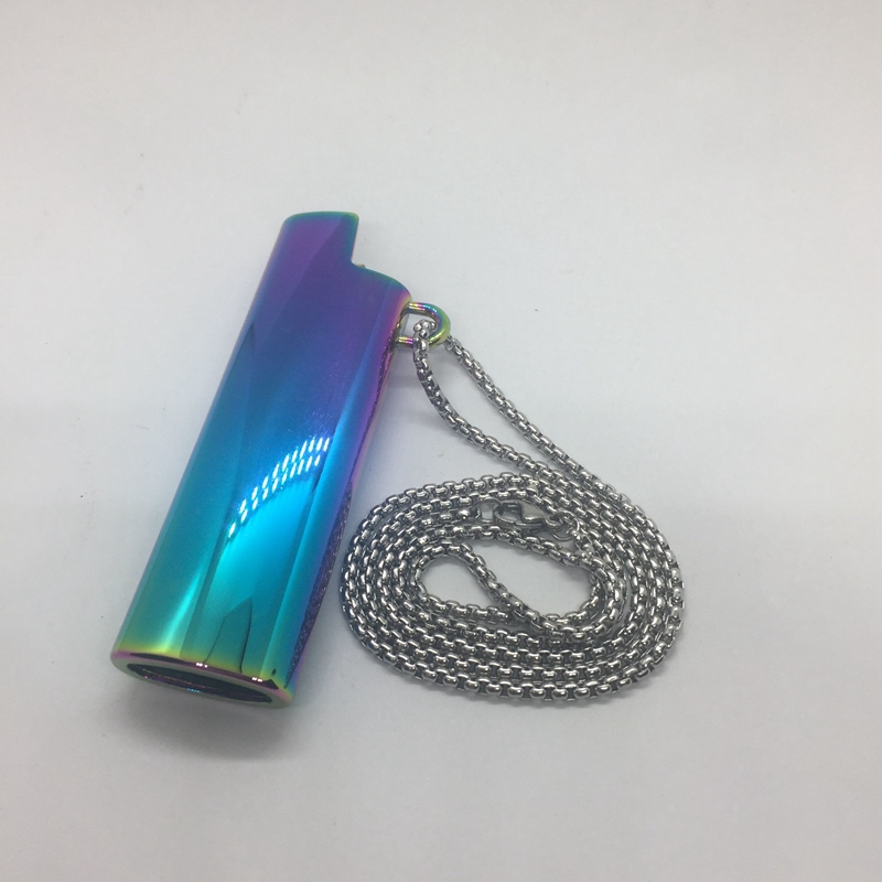 Smoking Colorful Metal Alloy Lighter J3 Lighter Case Casing Shell Protection Sleeve Portable Necklace Innovative Sheath Herb Tobacco Cigarette Holder Pendant DHL