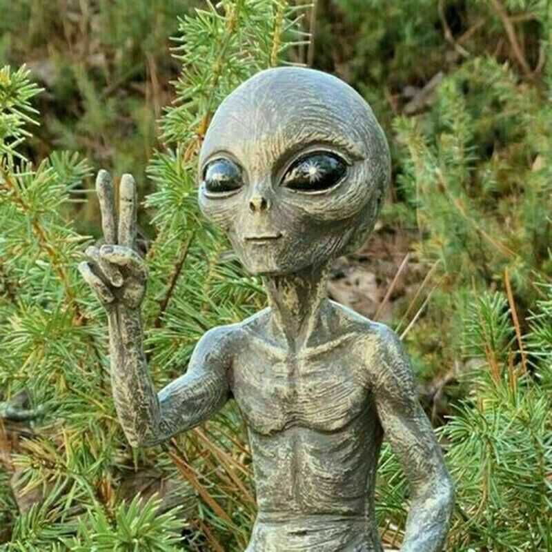 Outdoor Space Alien Ornamenten Tuin Hars Standbeeld Beeldje Woondecoratie Gift Tuin Yard Decoratie Outdoor Miniaturen L230620