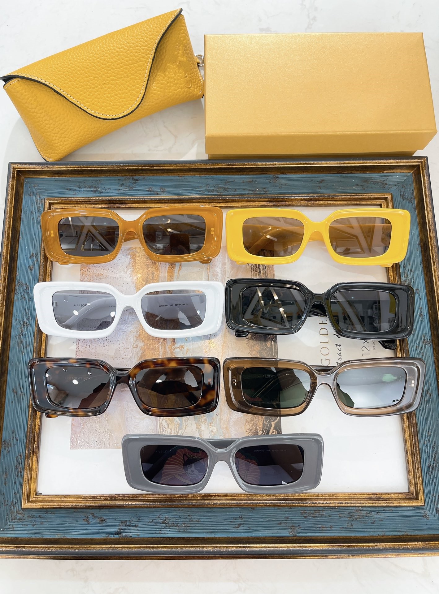 Alta calidad Lw 40104U Gafas de sol rectangulares para mujeres Gafas de sol de diseñador hombres famosos de moda Clásico retro marca de lujo gafas de sol con estuche
