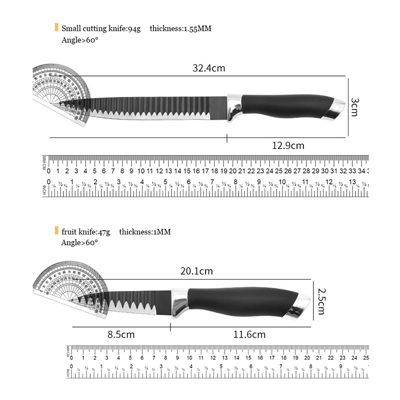 7-delad uppsättning vågiga köksknivar med dubbla elektriska huvuden Komplett uppsättning av små grönsaksknivar och skalarkombinationer