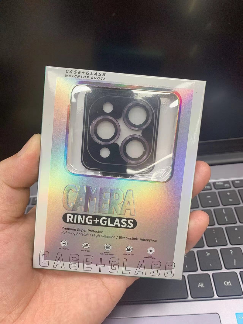 Protetores de tela de vidro temperado de lente de câmera para iphone 15 14 plus 13 pro max 12 ido bling luxo shinny preto rosa celular premium filme pacote de varejo