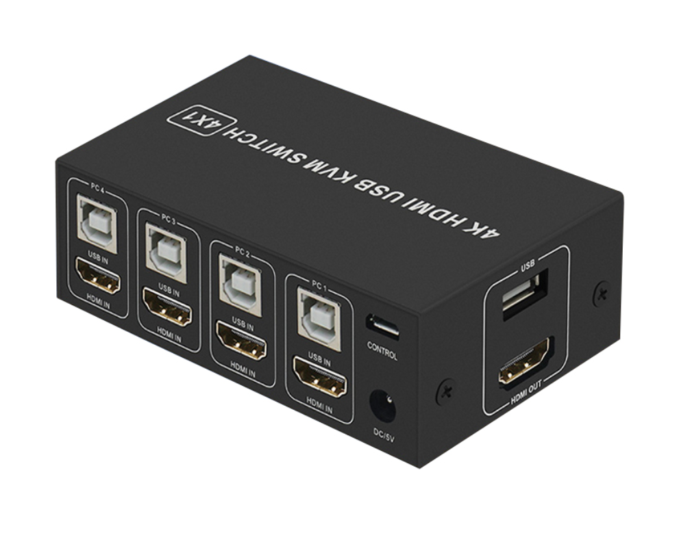 4K HDMI KVM Anahtar 4 4 6 60Hz HDMI 4 bağlantı noktası USB KVM Anahtarlayıcı 4 Paylı Paylaşım Monitör Masaüstü Denetleyicisi ile Monitör Fare Klavyesi