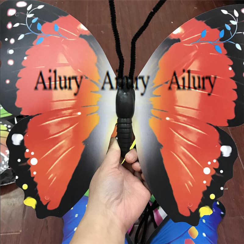 40cm Large Plastic Decorative Butterfly Single/Double Layer Outdoor Venue Layout Wedding.Mall Hanging Craft Wall Sticker L230620