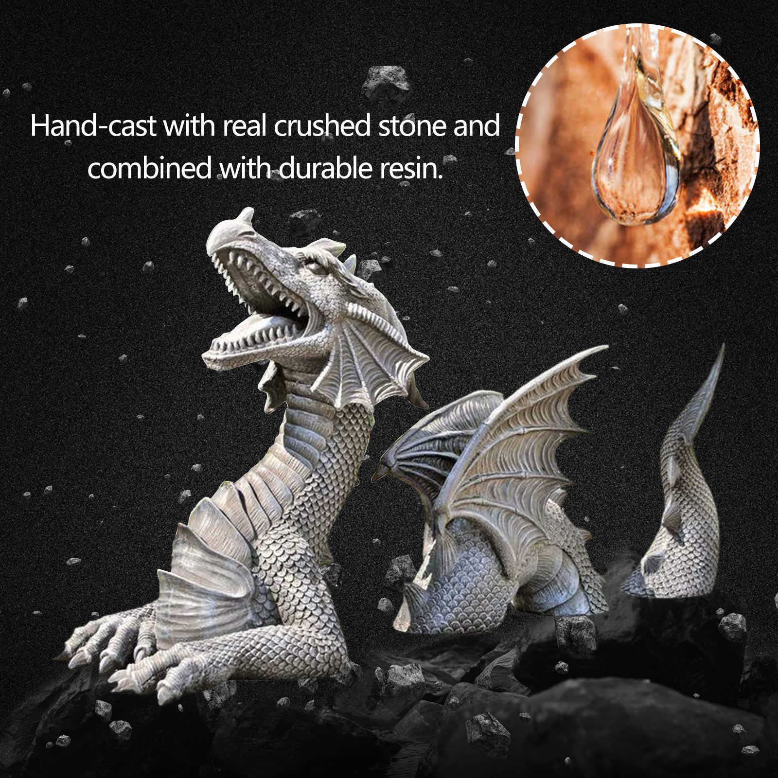 Dragon Garden Decoration Resin Dragon Statue Decorations Resin Dragon Jardin Garten Decor Easter Garden Decor Home Accessories L230620