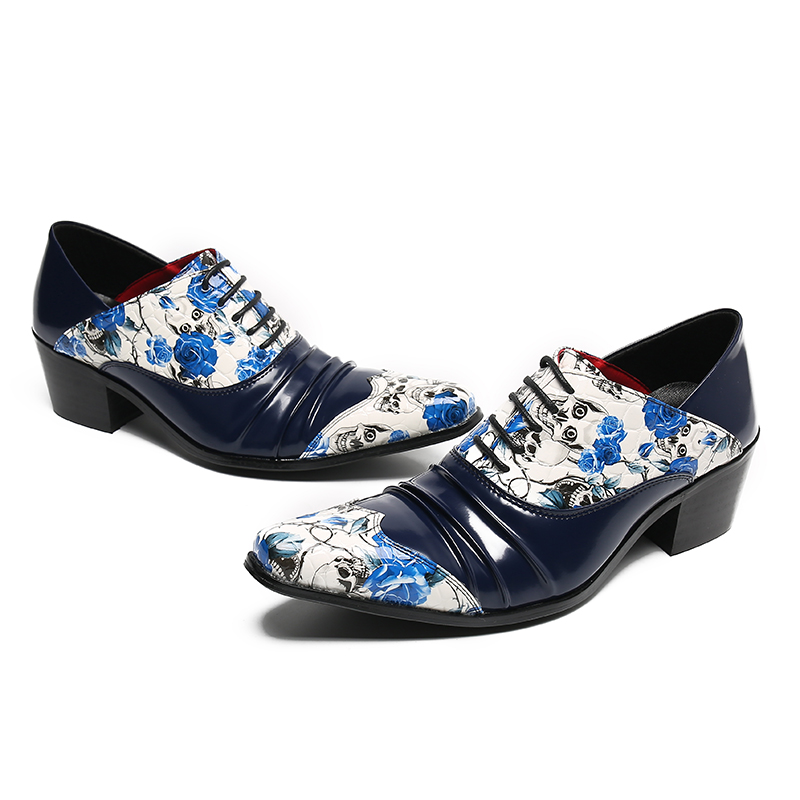 2023 Plus Size Fashion Punta a punta Scarpe eleganti da uomo Floral Party Wedding Uomo Scarpe brogue Formali Scarpe da uomo in vera pelle Oxford