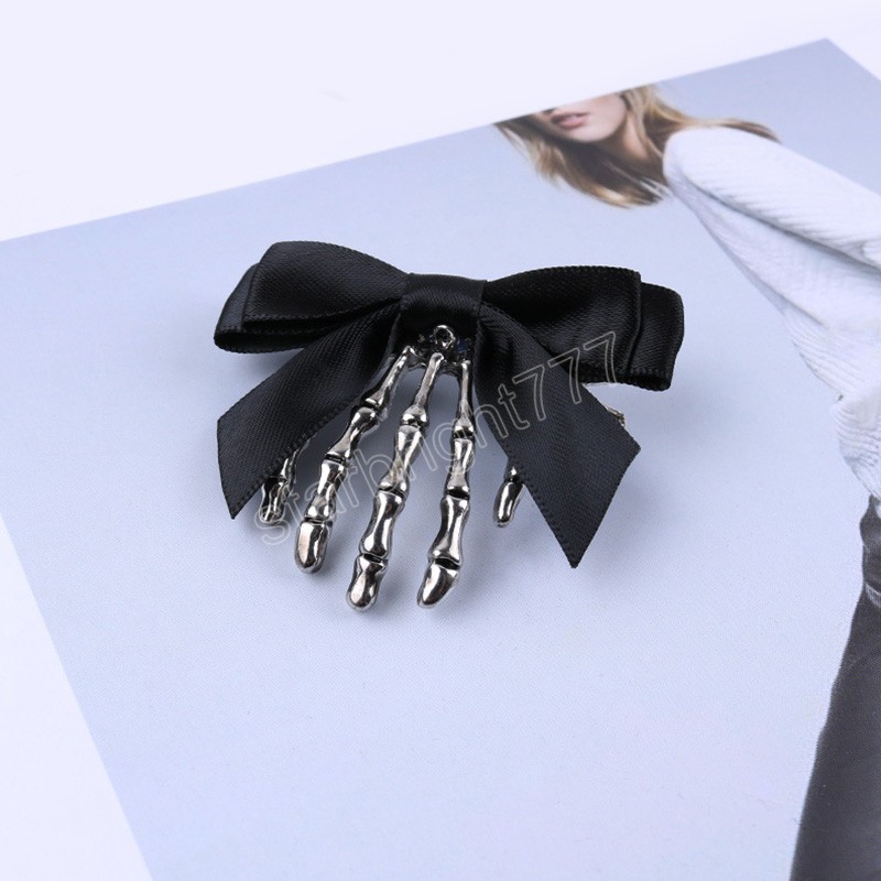 Halloween Bow Skull Clip Skeleton Ghost Hand Bone Hairpin Punk Personality Women Girls Hairclips Hair Accessories Y2k